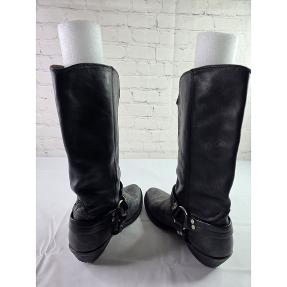 Golden Goose GGDB Black Leather Biker Harness Boots Women's Size 8 - Picture 6 of 10